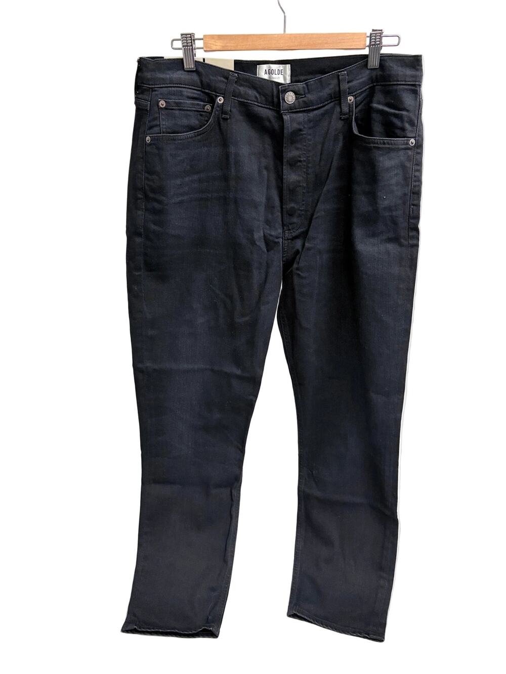 Agolde Los Angeles high rise slim fit button fly black jeans, NWT